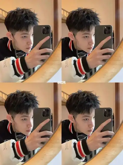 短发系列中最受男孩子欢迎的发型钢夹前刺,易打理,不乱型长度保持在4