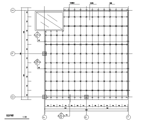 内蒙古某广场玻璃幕墙施工图含阳光顶cad