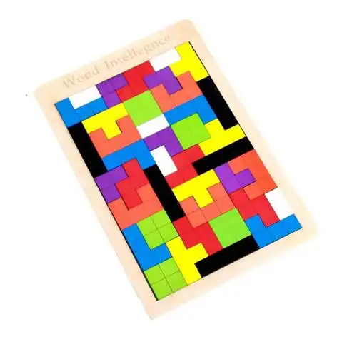 俄罗斯方块木制宝宝拼图木质拼板儿童早教积木益智趣味玩具七巧板