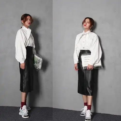 衬衫2020春灯笼袖 宽松设计感女社会心机上衣潮兔耳朵领蝴蝶结新款