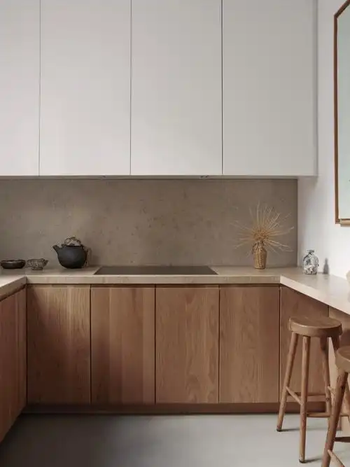 木纹橱柜铸造自然素雅风韵空间