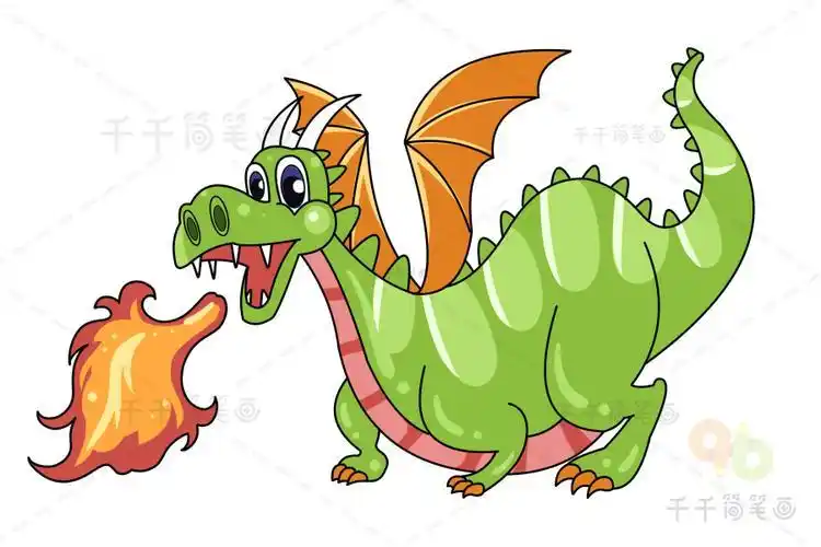 喷火龙简笔画 亲子绘画恐龙简笔画