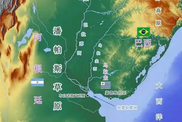 南美洲拉普拉塔河河口众多的沉积岛