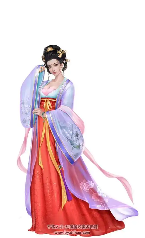 中式古装游戏宫廷风角色人物立绘png免扣图片美术素材分享 1077p