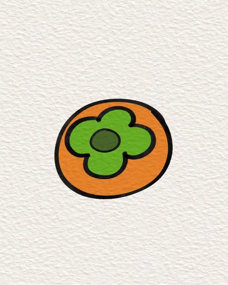 简笔画柿子祝你柿柿如意也祝自己#简笔画 #一起学画画 #一学 - 抖音