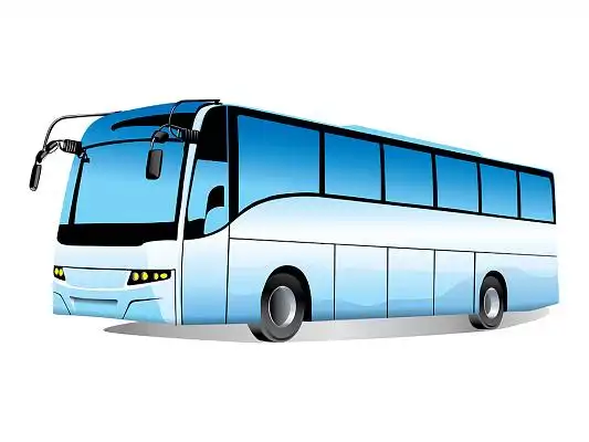 蓝色卡通大巴车客车png素材元素