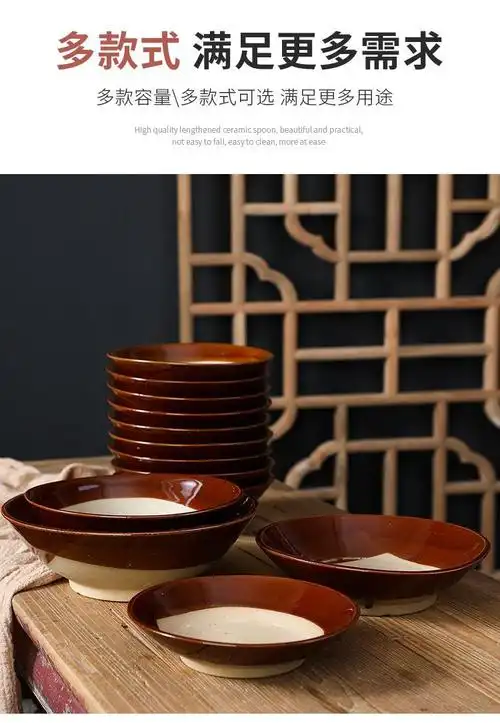 土碗老式土陶碗酒碗仿古土陶碗复古土碗陶粗碗土陶餐具扣肉蒸碗家用