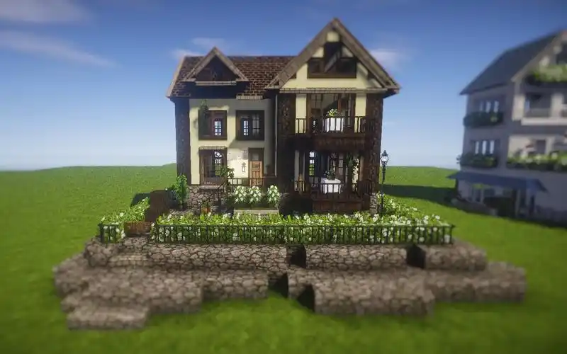 我的世界用cocricot材质包做小房子2田园咖啡馆