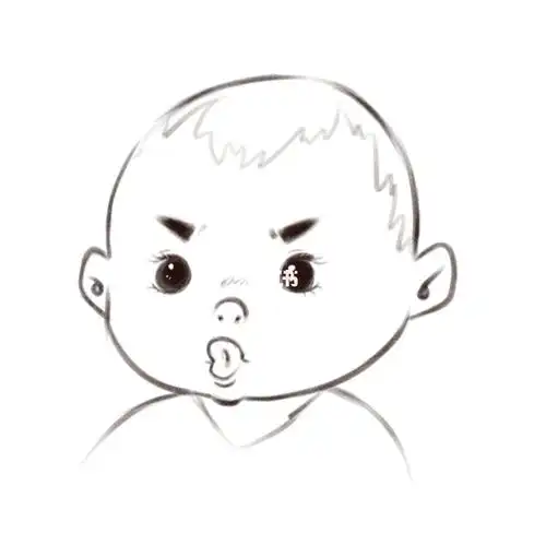 爱嘟嘴的外甥95软件:sai95笔刷:勾线:铅笔30上色:刮刀染色