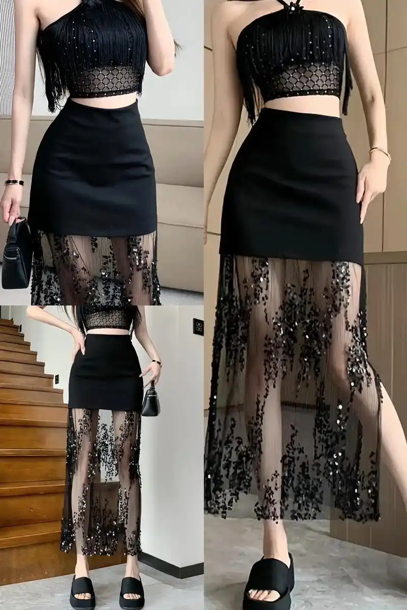 新款网纱蕾丝半身裙真是太迷人啦 - 抖音