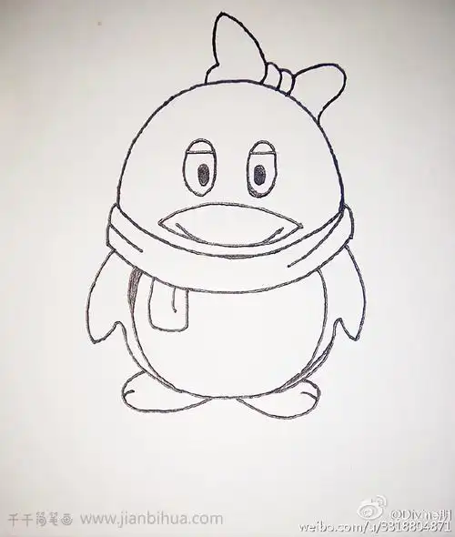 qq小企鹅简笔画