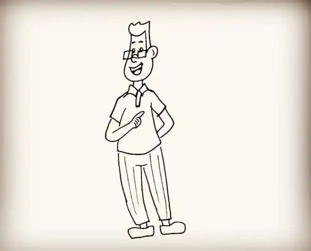 简笔画小头爸爸