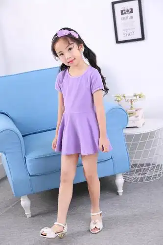 女童夏装纯棉新款连衣裙韩版中小儿童洋气短袖露背公主沙滩裙子红 玫