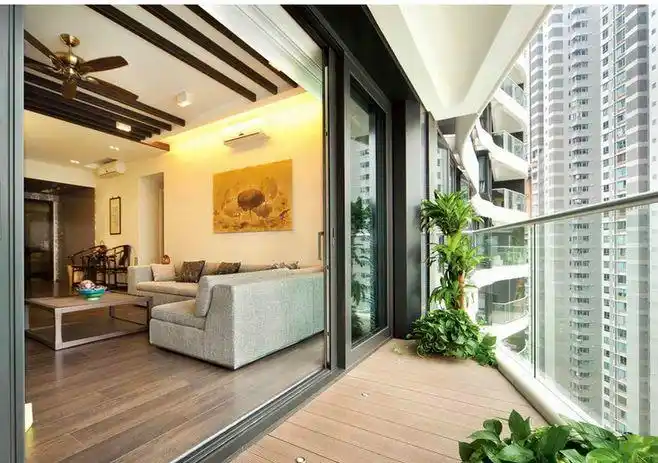 经典现代主义客厅阳台效果图