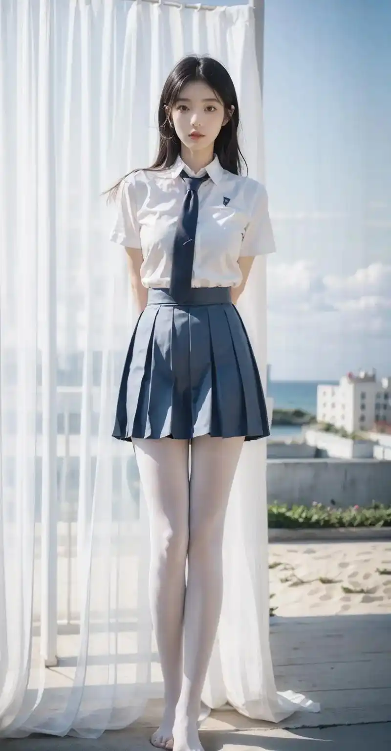 白丝配白纱.#jk制服 #大长腿 #清纯甜美 #短裙 #极品 - 抖音