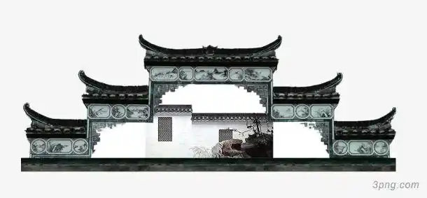 古典牌坊png素材透明免抠图片-其他元素