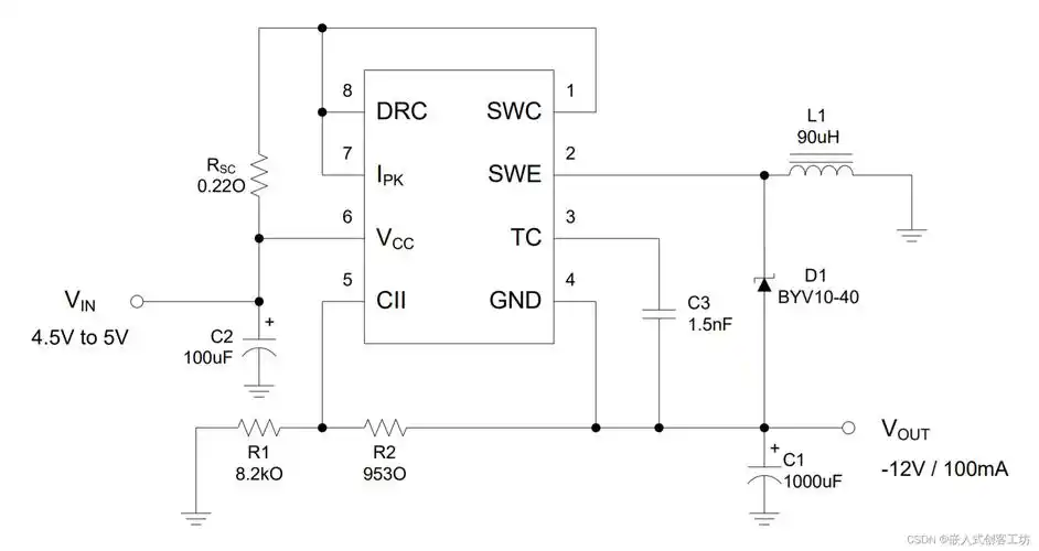 mc34063升压芯片——5v转12v,-12v仿真与实物制作_m