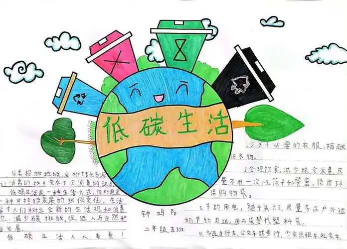 低碳节能环保手抄报简单又漂亮
