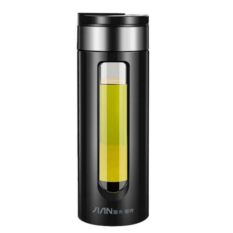 富光玻璃杯双层防摔水杯男女茶水分离泡茶杯子便携家用车载塑玻璃杯子