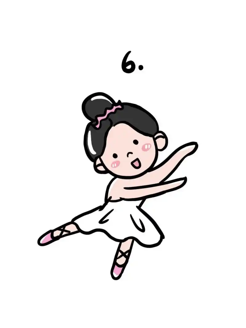 可爱小人手绘教程,这次我们画跳舞小女孩,芭蕾舞天鹅舞,美丽的身姿,是