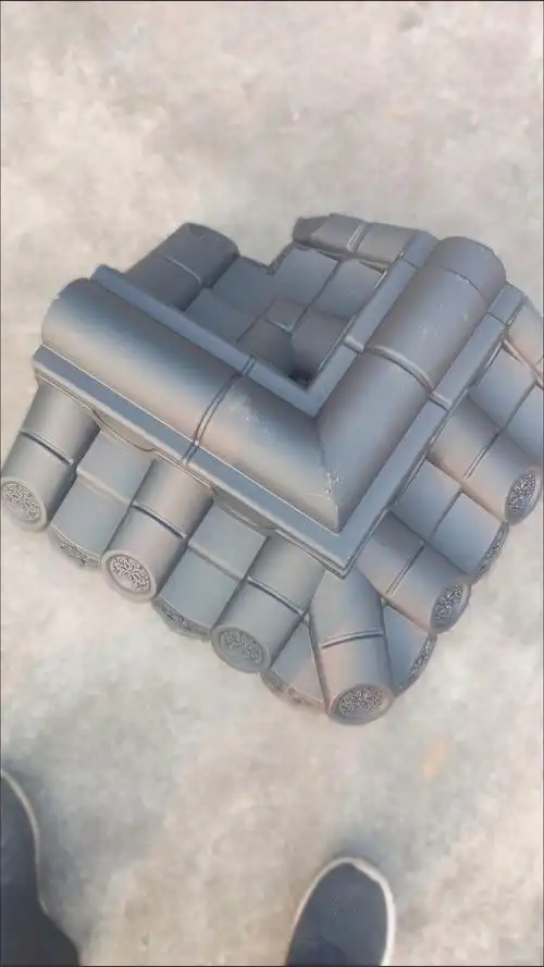 仿古围墙瓦12墙24墙37墙双面堵头拐角墙头瓦墙帽子马头墙女儿墙瓦》无