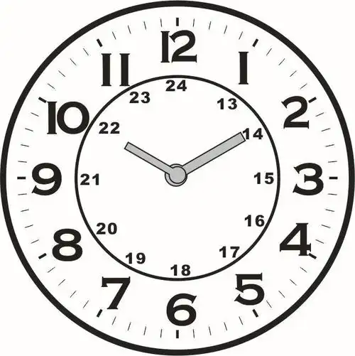 24小时计时法的时钟怎么画?