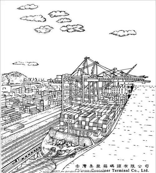 幼儿简笔画港口