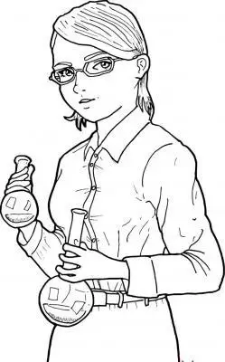 女科学家女老师简笔画