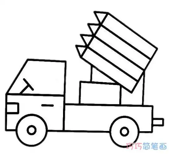 彩色火箭炮怎么画好看_火箭炮简笔画图片