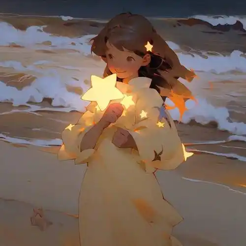 ai绘画分享 | 发光的星星女孩治愈头像