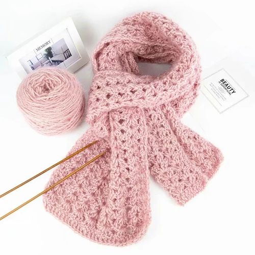 松鼠绒纱线冬季织围脖粗围巾线送男女手工diy编织钩针毛线材料包