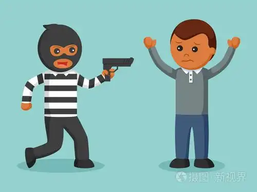 非洲强盗用枪指着某人