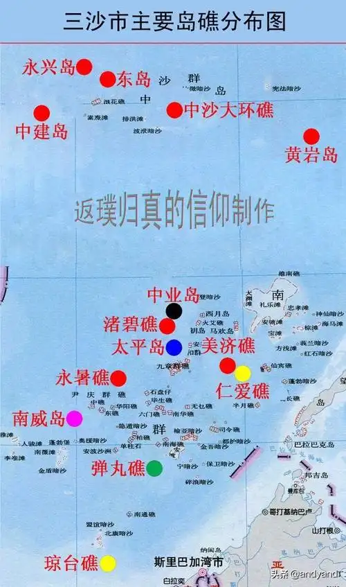南海岛礁实际控制图简明南海各岛礁各国实际控制图