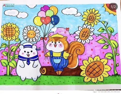 以动物为主题,训练小朋友的造型能力以及添加色彩,运用色彩的能力