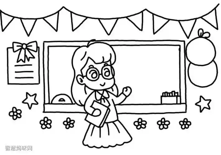 教师节简笔画给老师美好的祝福