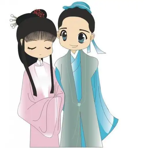 许仙白娘子矢量图图片