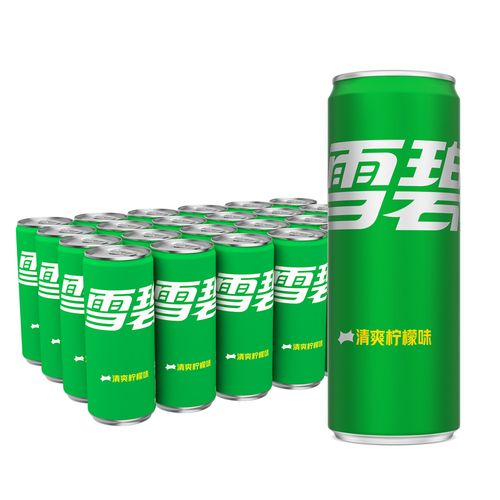 可口可乐(coca-cola)雪碧 sprite 柠檬味 汽水 碳酸饮料 330ml*24罐