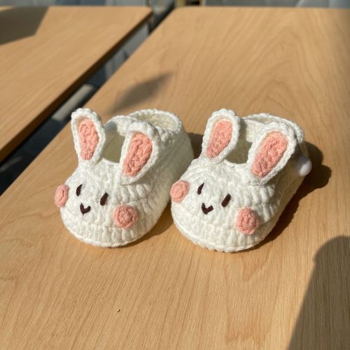 毛线鞋子婴儿兔子鞋材料包diy手工编织宝宝鞋毛线钩织卡通可爱自