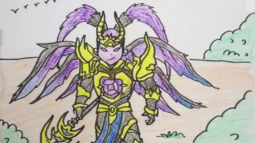 王者荣耀吕布天魔缭乱简笔画