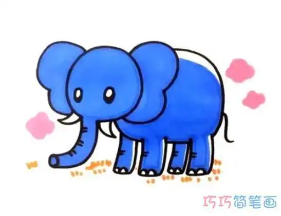 大象简笔画彩色公主