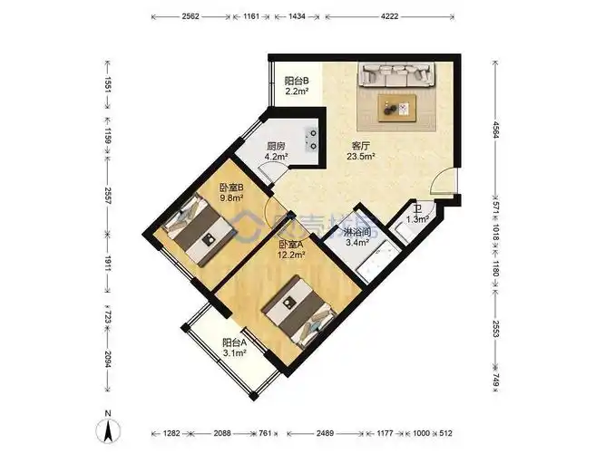 斜户型,求各位大佬给点意见