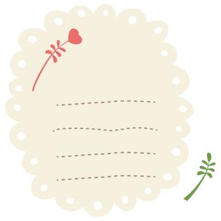 卡通手绘对话框花边心