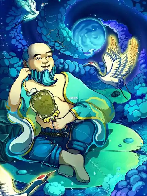 插画八仙过海汉钟离