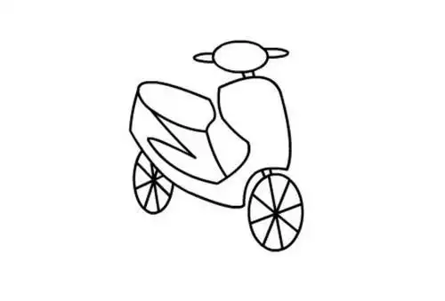 电动车怎么画电动车简笔画画法步骤教程4