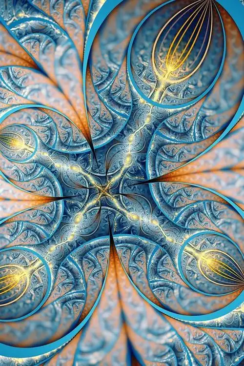 抽象,分形图案,花瓣,模糊