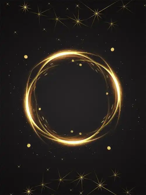 金色闪光圆圈发光素材黑色背景psd模板下载