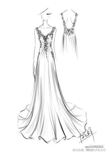 aceyqian婚纱设计手稿
