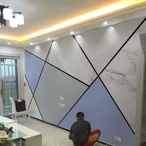 简约现代18d网红电视背景墙壁纸8d北欧几何客厅沙发影视墙布墙纸