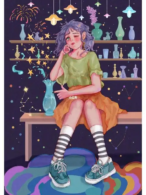 【原创插画】十二星座少女之水瓶座