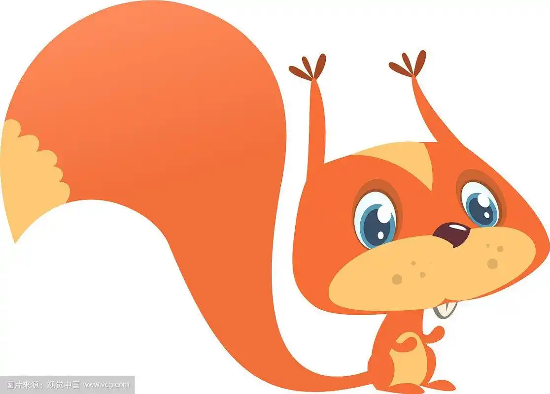 可爱的卡通松鼠顽皮的心情